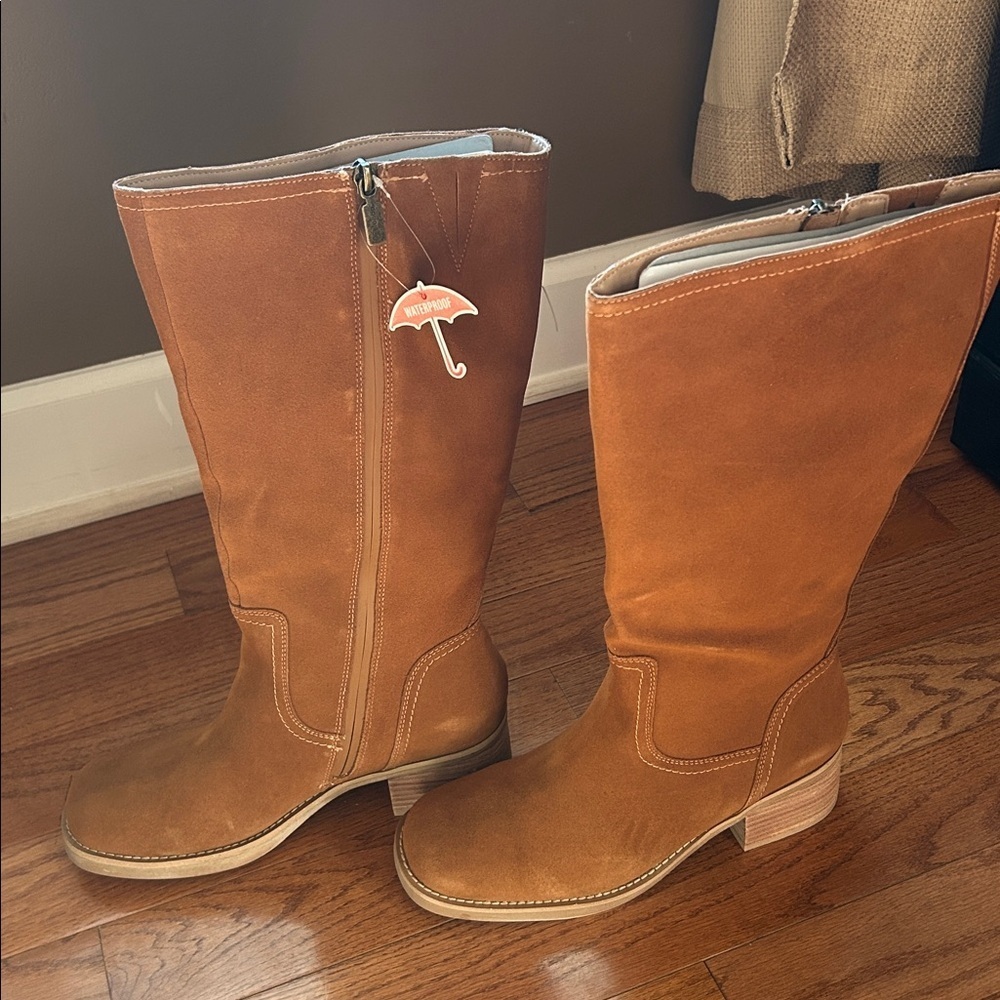 NEW Blondo Christian Waterproof Boot Women's Size 11 Tan Suede Tall MSRP $229 - Picture 4 of 12